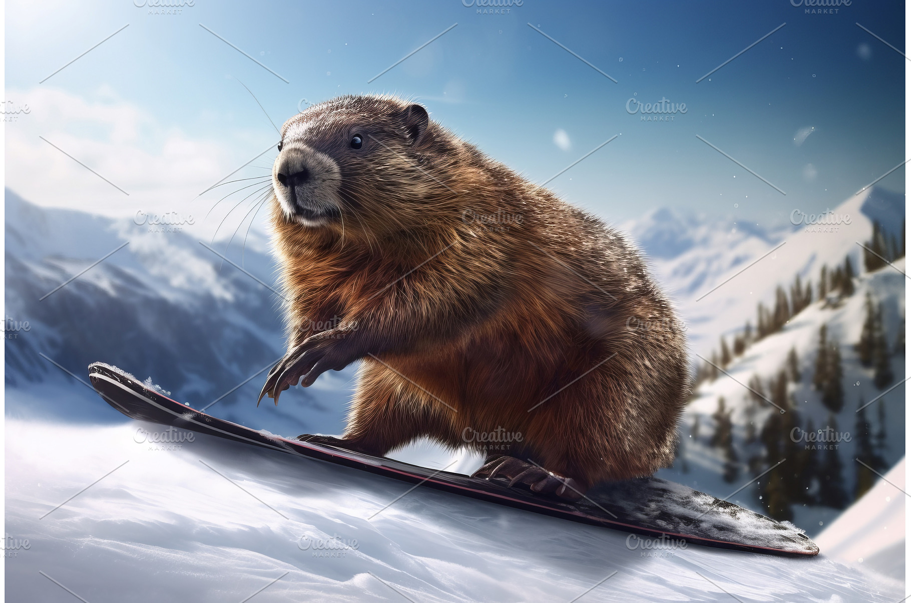 Marmot mountain snowboarding winter, a Sports & Recreation Photo by Ylivdesign