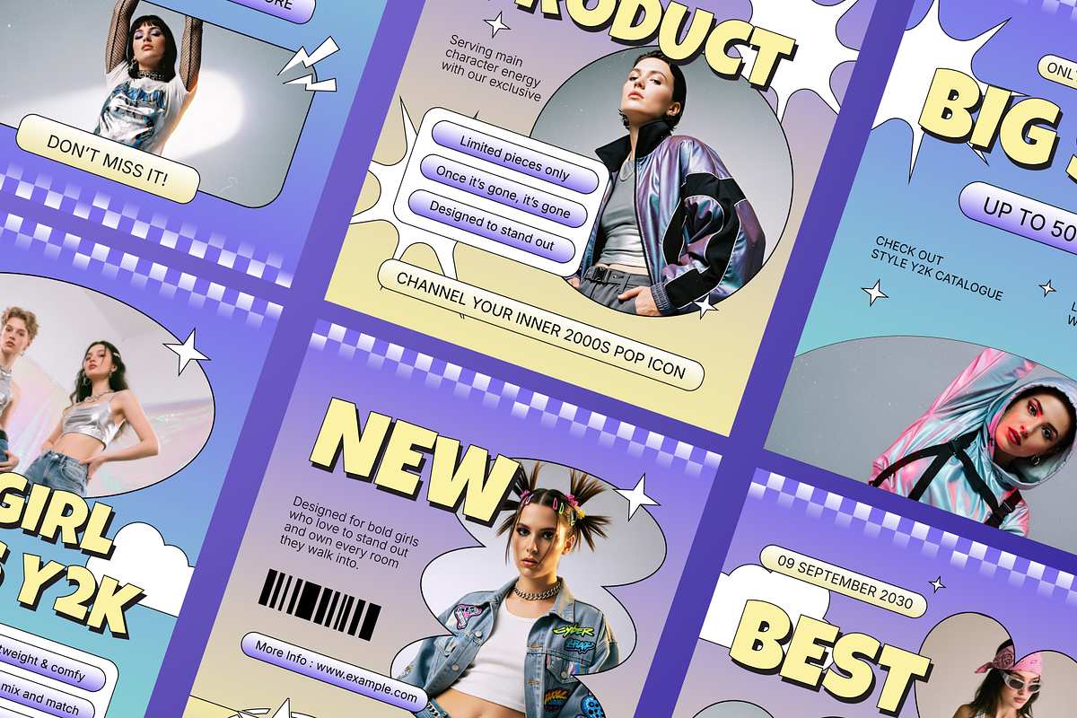 Y2K Aesthetic Instagram Post, a Social Media Template by Annora Studio (Photo 2 of 6)
