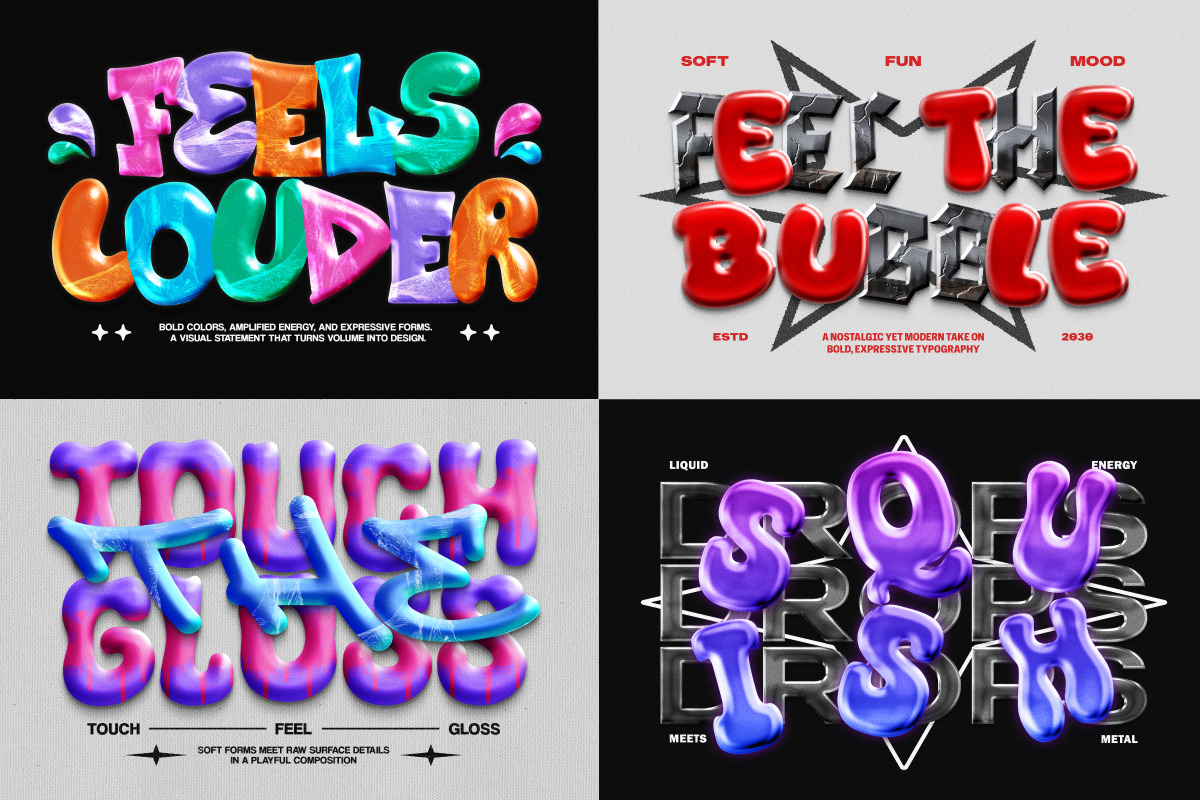 3D Glossy Bubble Text Effect, a Layer Style Add-On by Matsero (Photo 3 of 4)