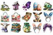Watercolor Easter Clipart Bundle, an Illustration by Libby Wishes (Thumbnail 3 of 6)