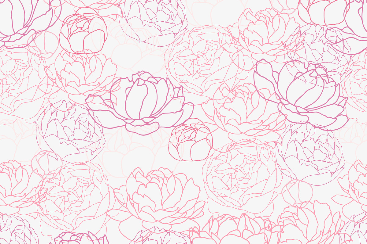 Peonies Seamless Patterns preview 2
