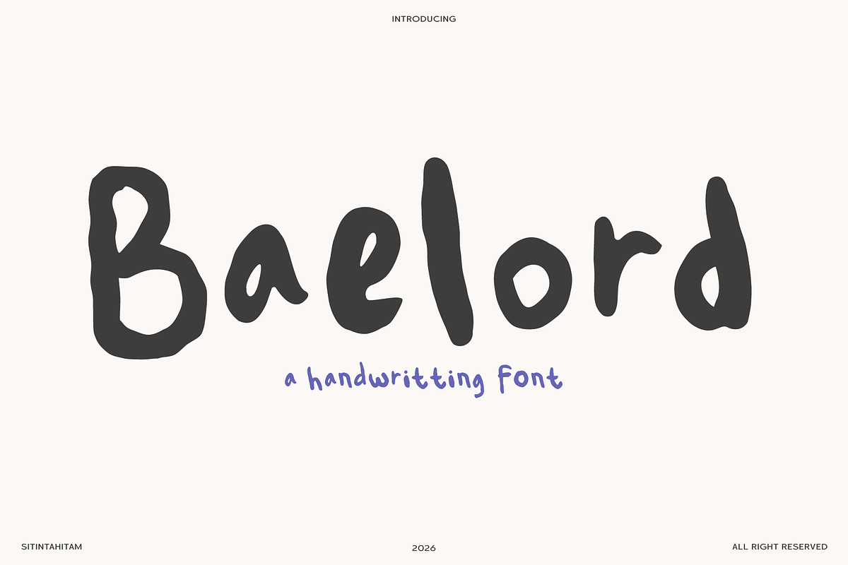 STH Baelord, a Handwritten Font by Sitintahitam (Photo 1 of 8)