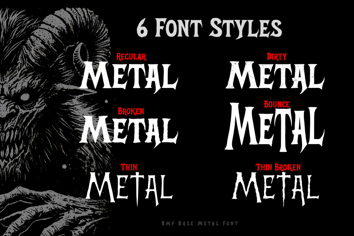BMF Base Metal Font Family, a Blackletter Font by Blackmetalfont (Photo 4 of 7)