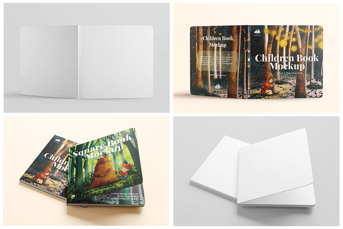 Square Children Book Mockup Set, a Books & Magazine Mockup by Remnand Studio (Photo 11 of 11)
