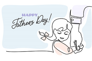 Child holds hand of father with love, a Person Illustration by Valenty