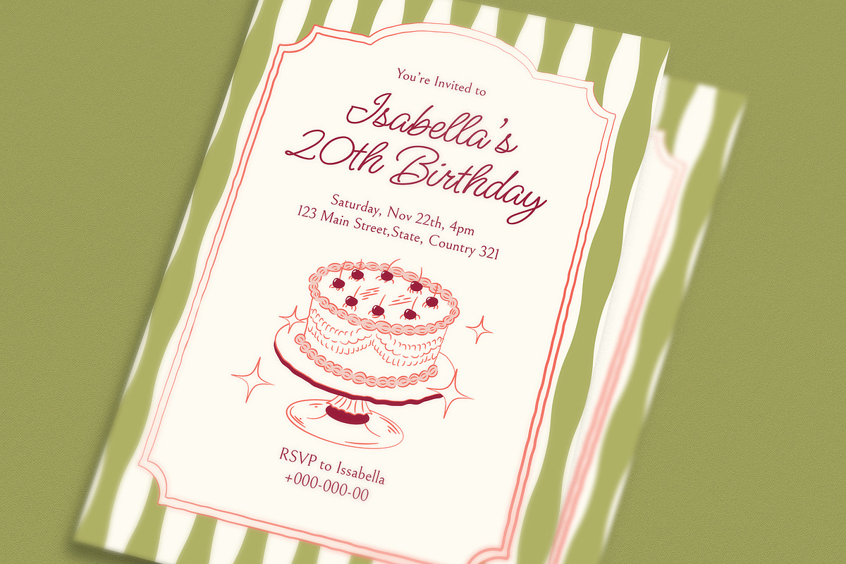 Retro Birthday Invitation, an Invitation Template by Guuver (Photo 2 of 3)
