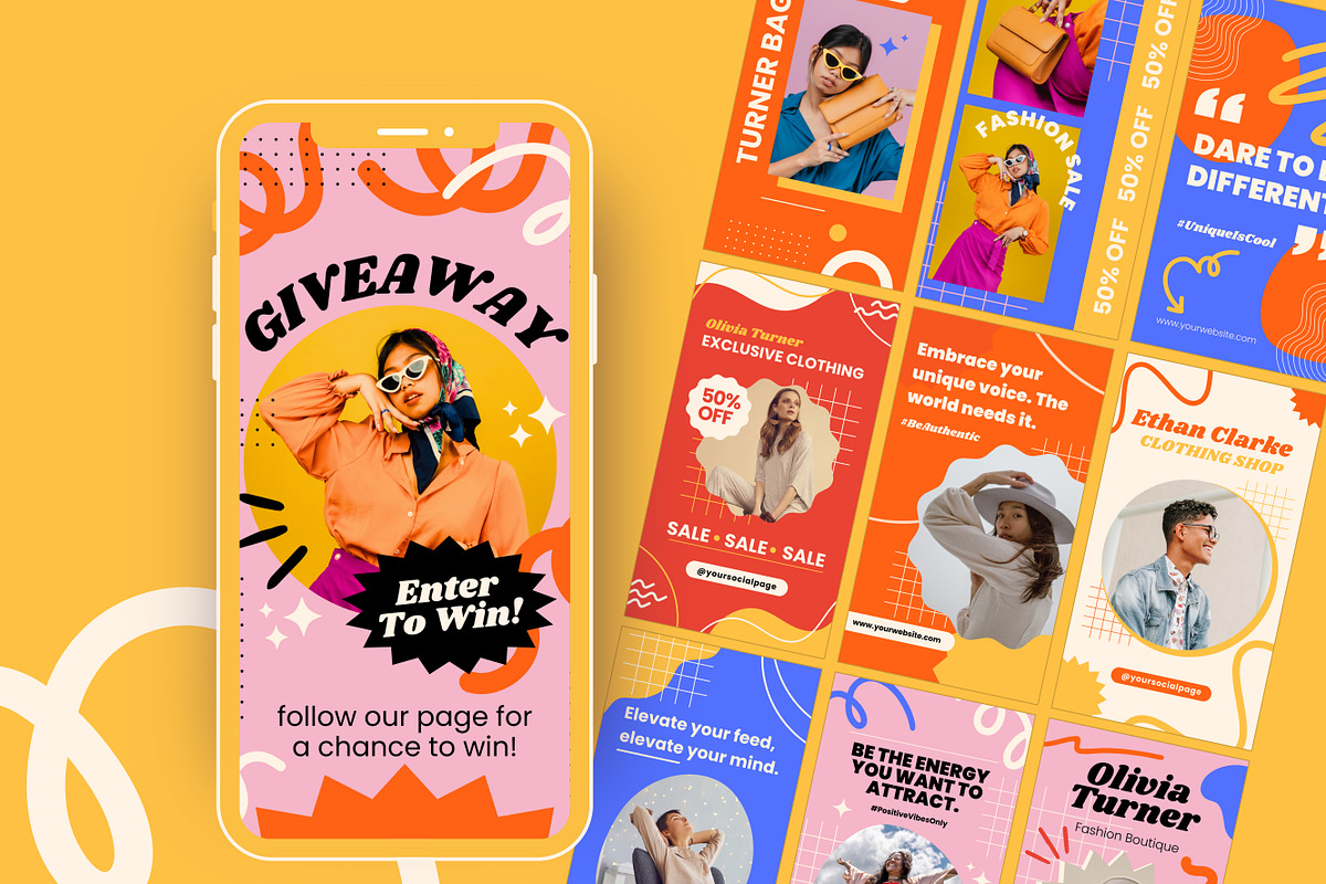 30 Bold Social Media Story Templates, a Templates & Theme by TemplateCastleStore (Photo 8 of 10)