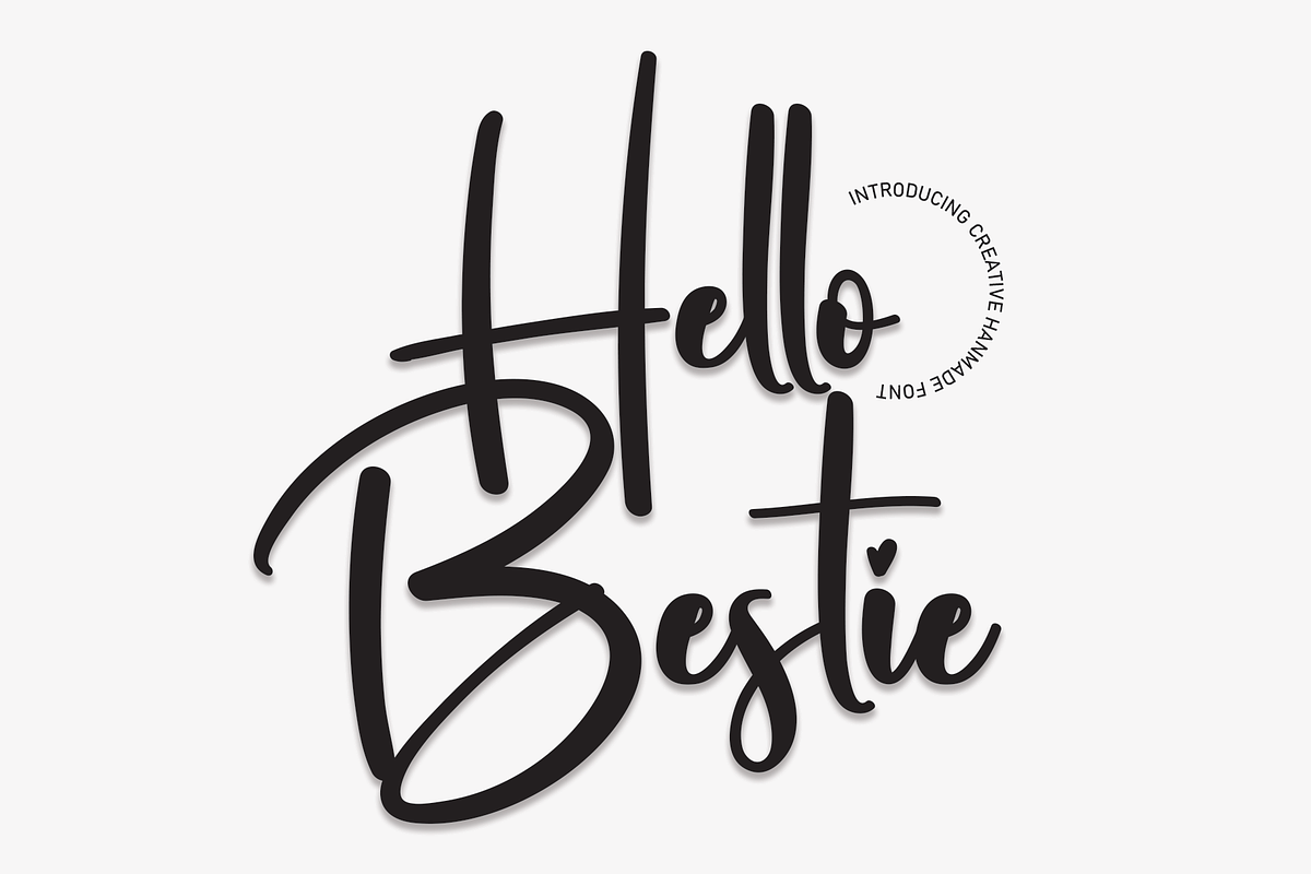 Hello Bestie | Script Font, a Script Font by Scratchones (Photo 1 of 8)