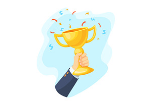 Winner hand trophy. Hand raise, a Sport Illustration by Stock-Smart-Start