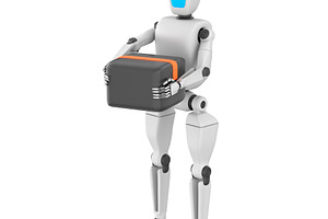 3D illustration of a humanoid robot