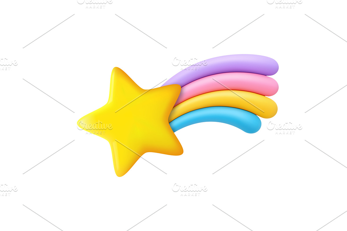 3d rainbow star, an Object Illustration by ModVector