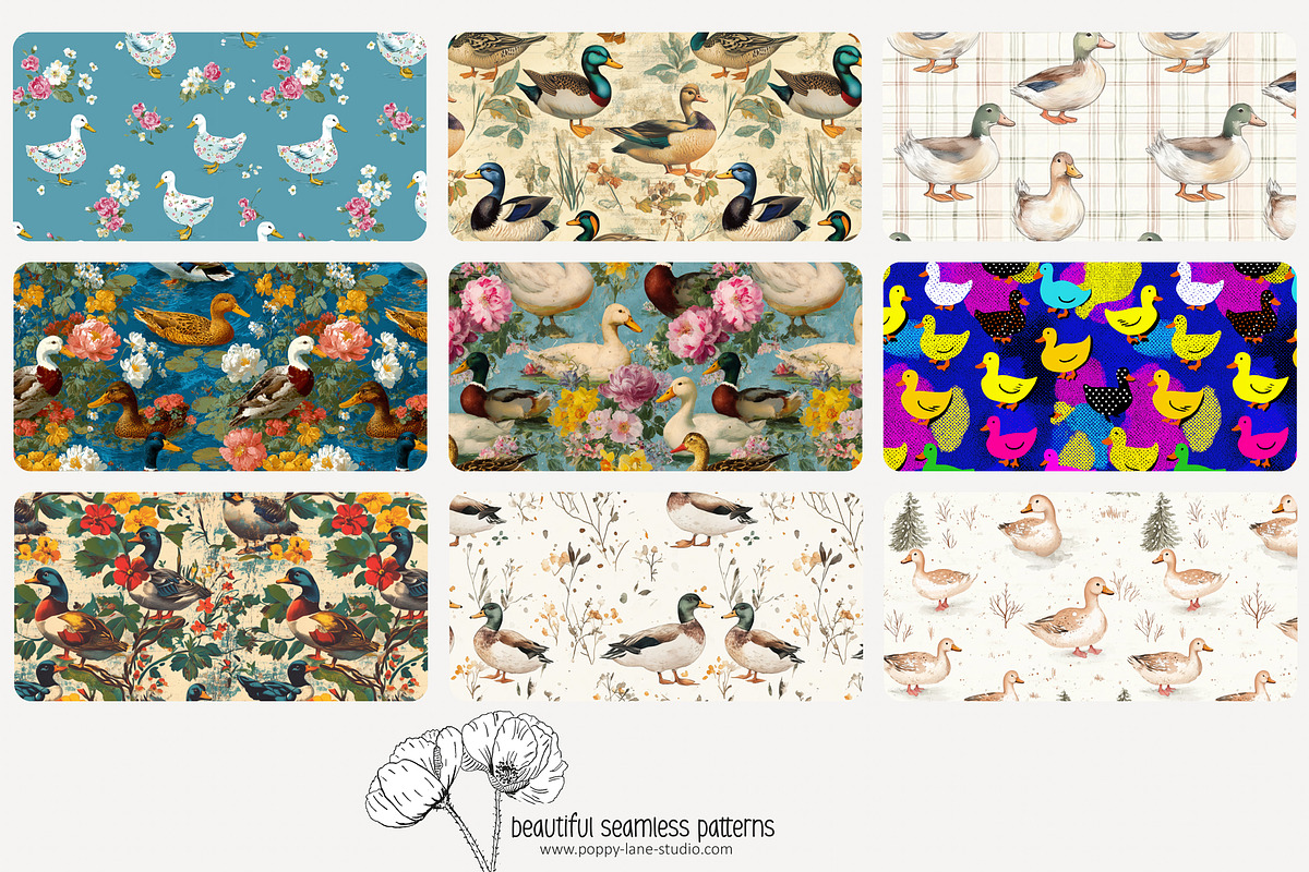 80 duck seamless pattern, a Pattern Graphic by Poppy Lane Studio (Photo 5 of 11)