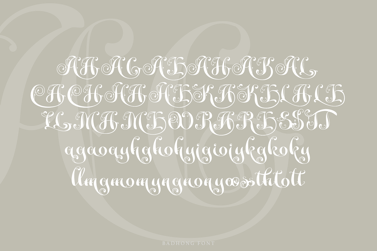 Badhong Classic Script, a Script Font by TypeClassHeroes (Photo 15 of 15)