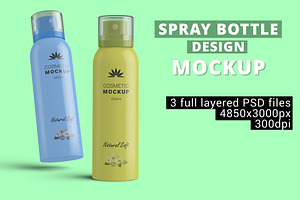 Cosmetic Spray Bottle Mockup