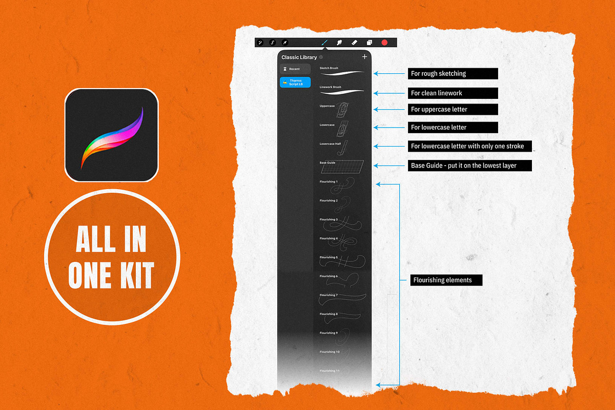 Script Letter Builder (Grid System), a Brush Add-On by Tharros (Photo 9 of 9)