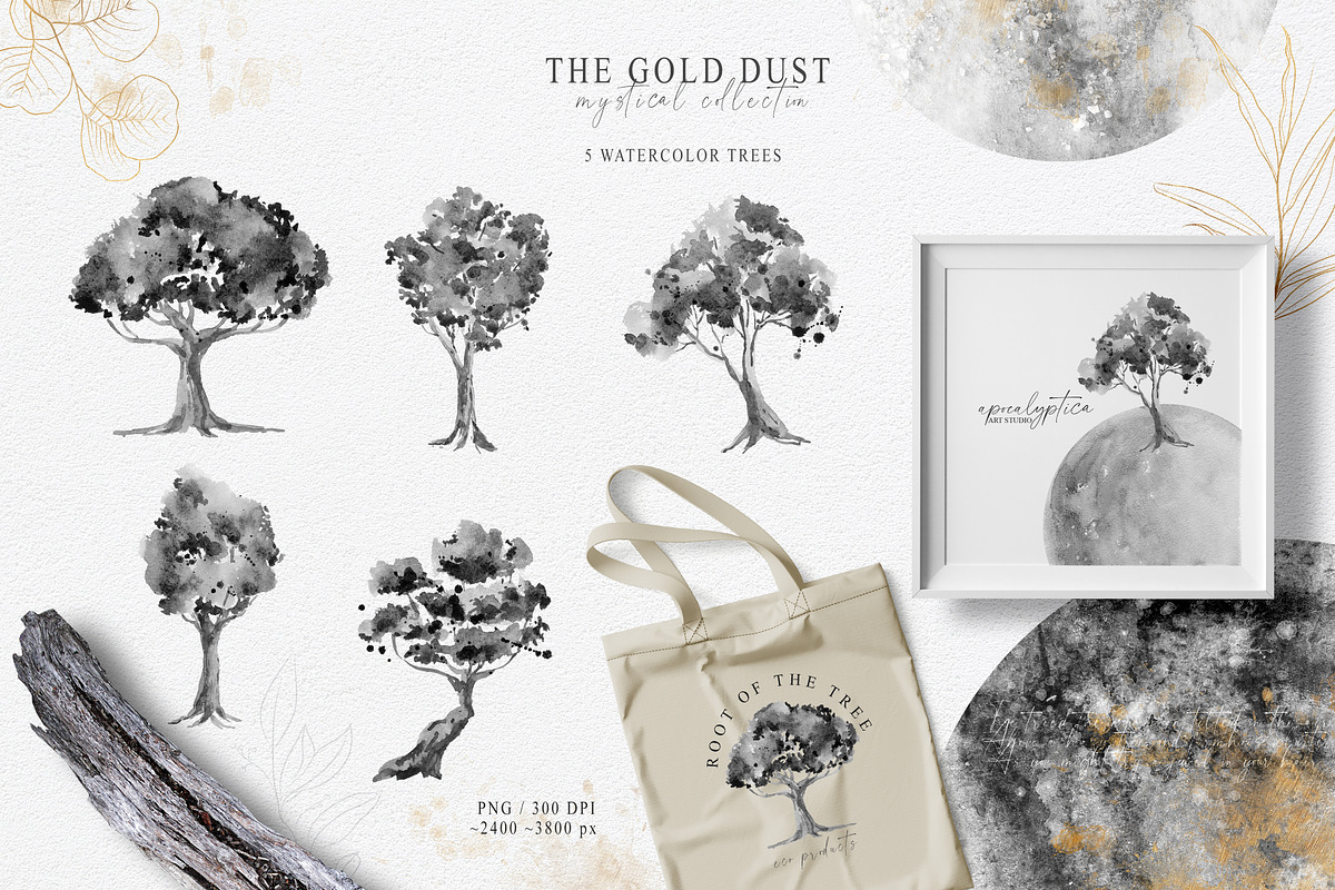SALE! Watercolor moon collection, a Texture Illustration by Tiana Geo (Photo 11 of 13)