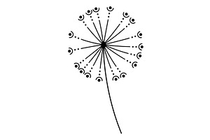 Dandelion flower doodle line, an Object Illustration by Things for designers
