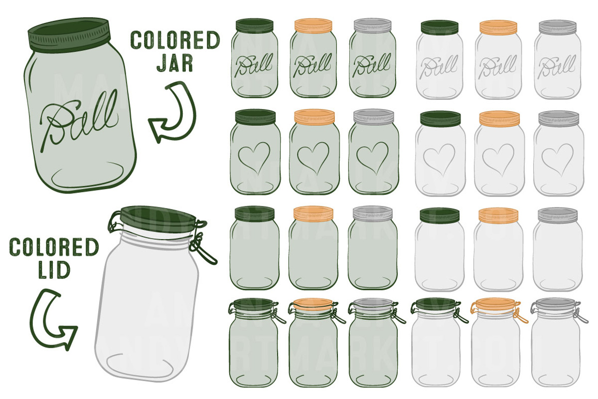 Forest Green Jar Vectors & Clipart, an Illustration by Amanda Ilkov (Photo 2 of 4)