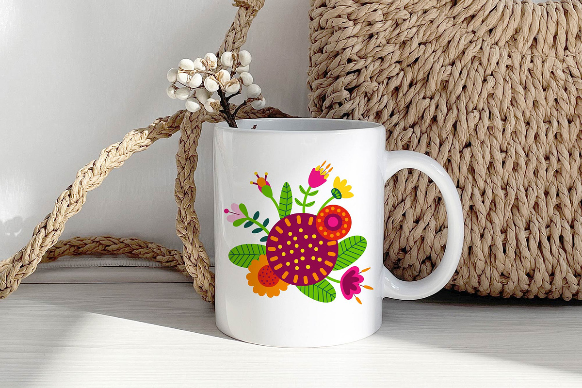 Folk Flowers. Folk Pattern, an Illustration by AvaAva (Photo 11 of 26)