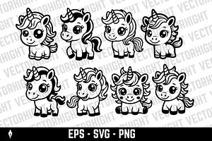 Adorable baby unicorn, an Animal Illustration by Vectorhight