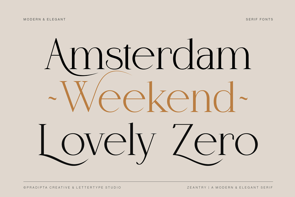 Zeantry a Modern & Elegant Serif, a Serif Font by Lettertype Studio (Photo 3 of 12)