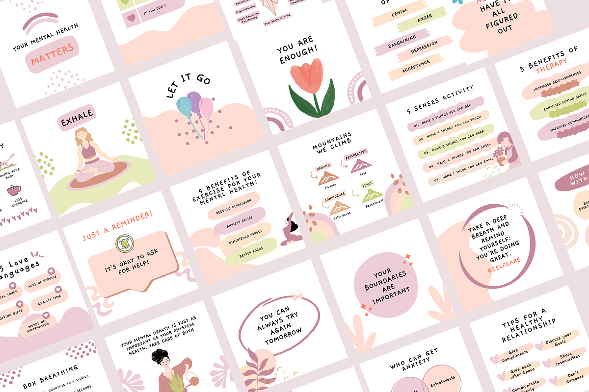 Self-Care Series Canva Instagram, a Social Media Template by The Blog Creative (Photo 6 of 6)