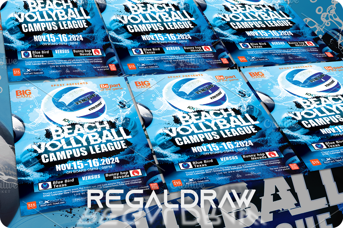 Beach Volleyball Event Flyer, a Flyer Template by regalDRAW (Photo 3 of 3)