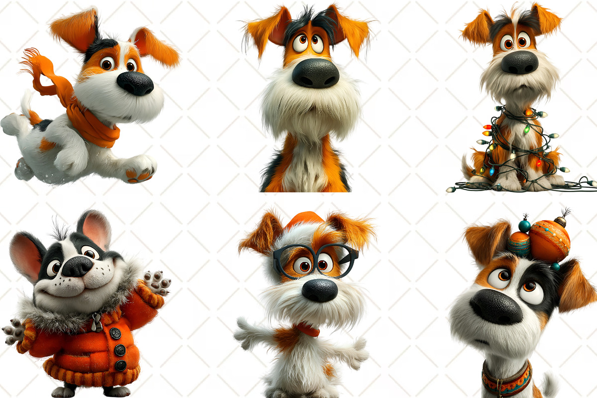 Whimsical Quirky Dog Clipart, an Illustration by Black Bird Studio (Photo 6 of 6)