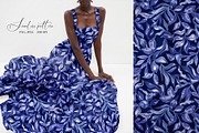 Blue Watercolor Foliage Repeat Print, a Pattern Graphic by SirenaArt (Thumbnail 2 of 17)