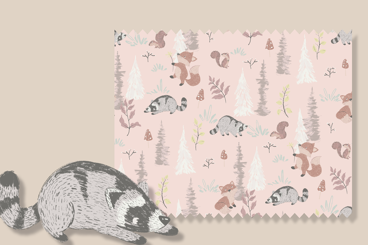Woodland Cute Animals Pattern, a Pattern Graphic by Lady Bruniere Design (Photo 7 of 15)