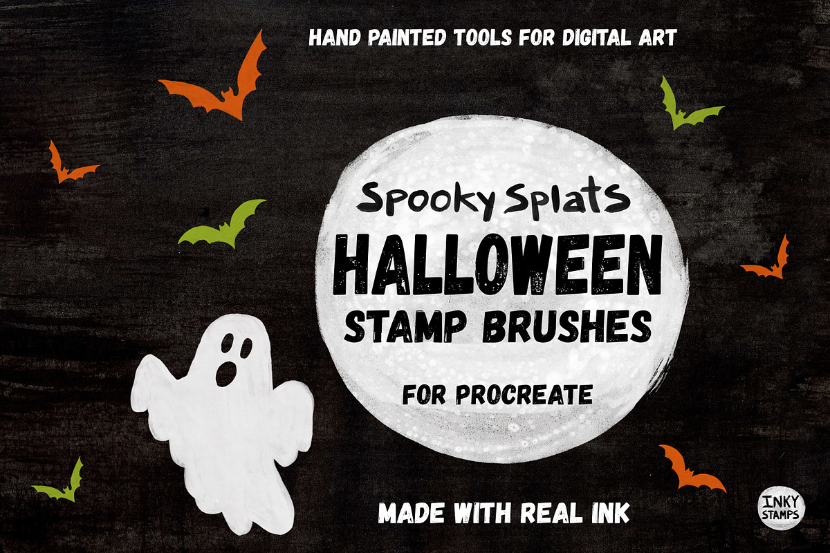 Halloween Stamp Brushes - Procreate, a Brush Add-On by INKY STAMP BRUSHES (Photo 1 of 10)