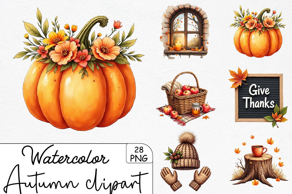 Autumn clipart, an Illustration by CrexoraLab (Photo 1 of 5)