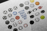 30 Sport Balls vector Icons Set, an Icon by Pingebat (Thumbnail 2 of 3)