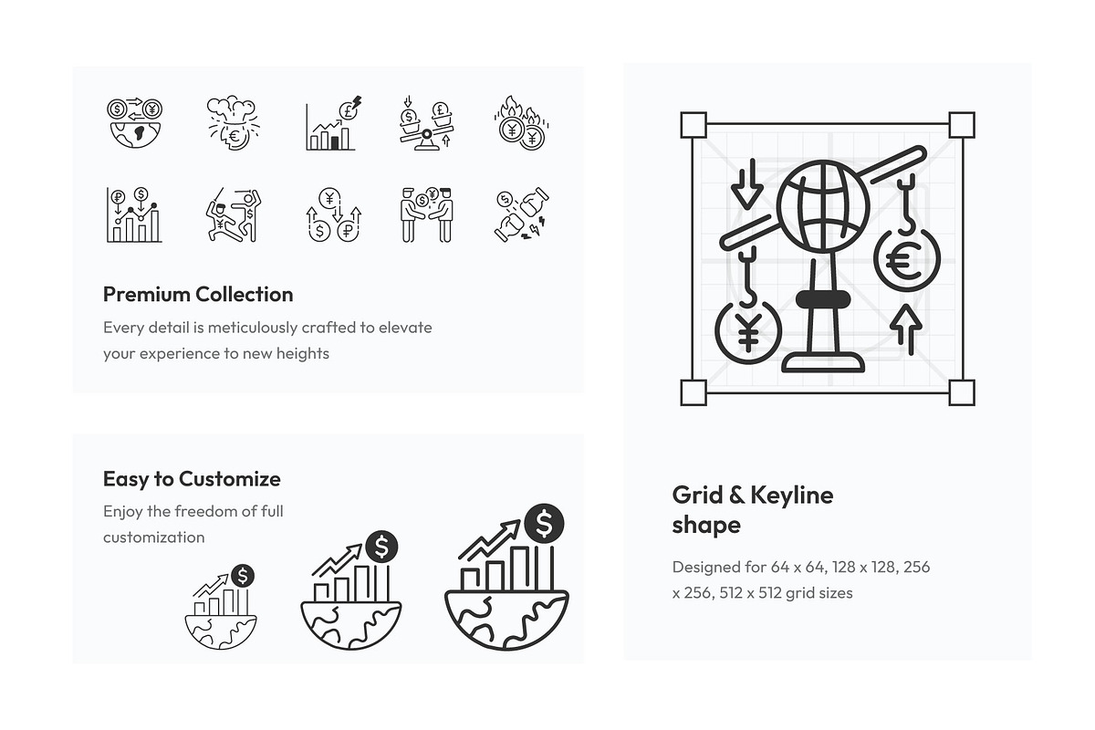 Linear Trade War Icon Set, an Outline Icon by Prosymbols (Photo 3 of 5)