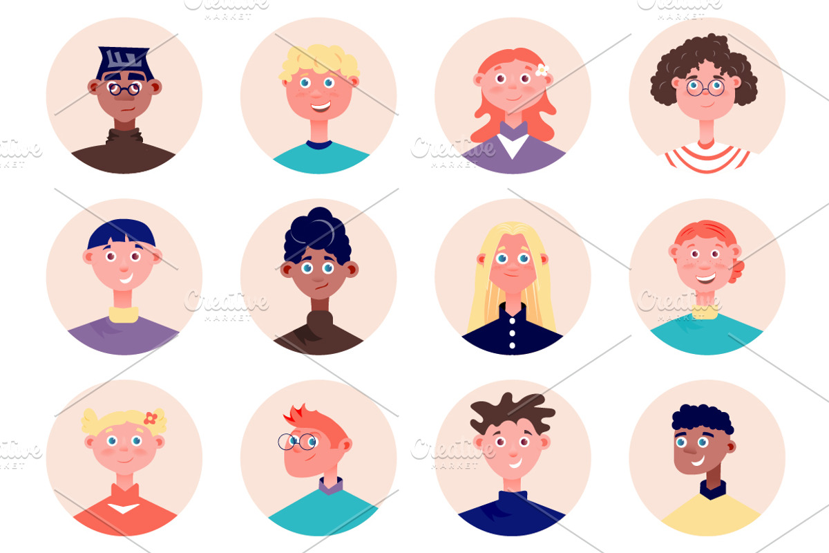 Cartoon People Avatars, an Emoji Icon by alexdndz (Photo 10 of 13)