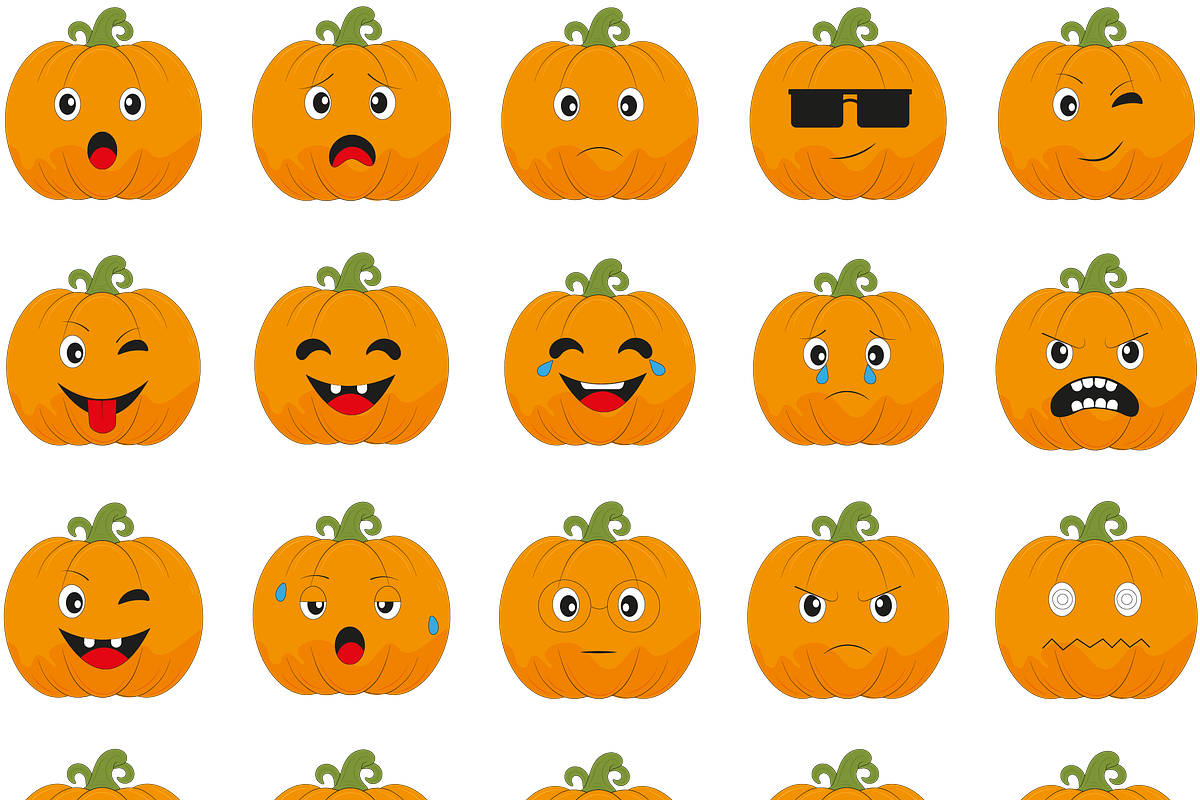 set of halloween pumpkins, an Emoji Icon by JYa_Design (Photo 1 of 2)