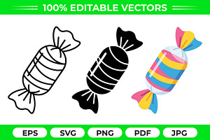 Wrapped Candy Vector Trio Pack
