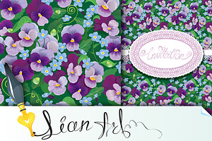 Pancy flower - seamless and card, an Invitation Template by Lian-art