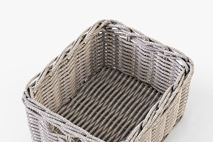 Wicker Basket Ikea Byholma 1 Gray