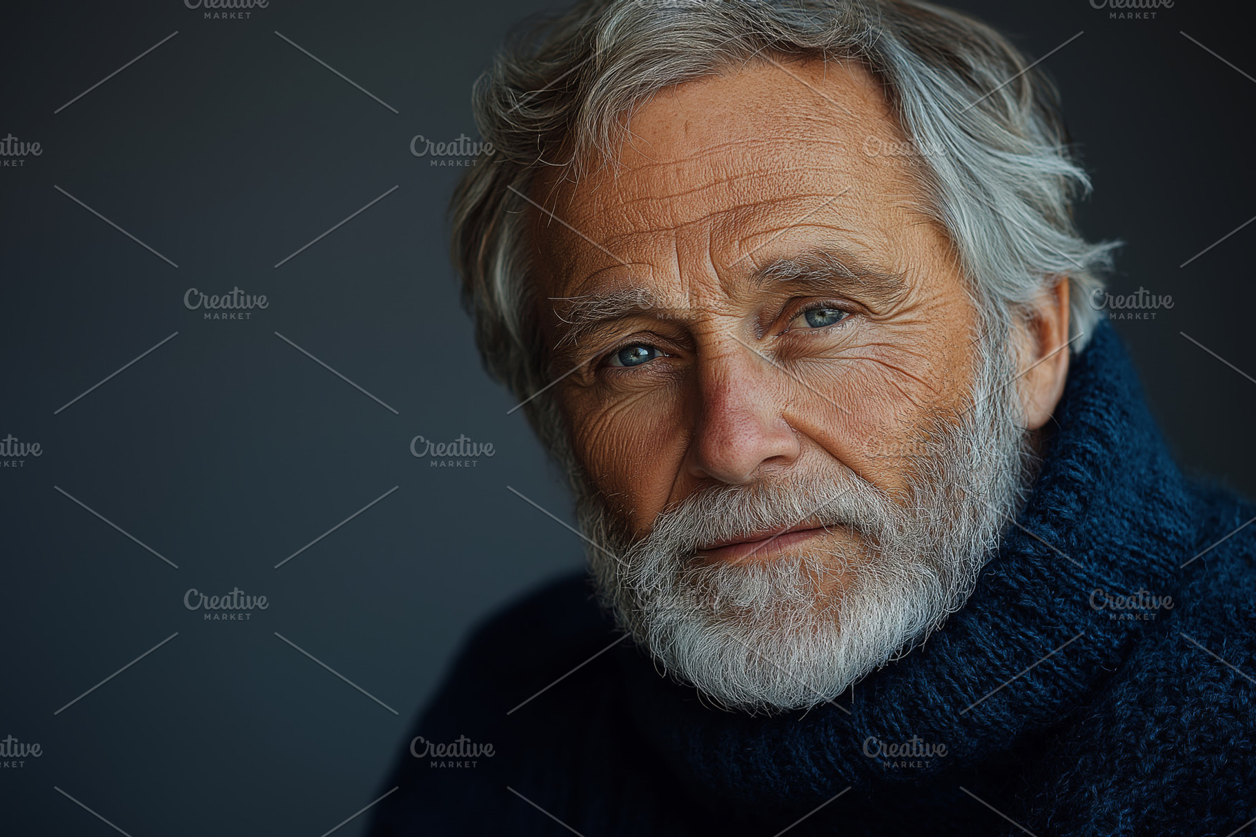 Portrait of an elderly Caucasian man with a thoughtful expression, showcasing h, a Person Photo by ImageMir