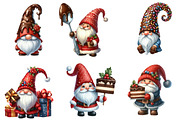 Christmas  Gnome Clipart Bundle, an Illustration by Designworld (Thumbnail 3 of 5)