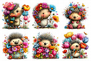 Spring Hedgehog Clipart, an Illustration by Daily.Designs (Thumbnail 6 of 7)