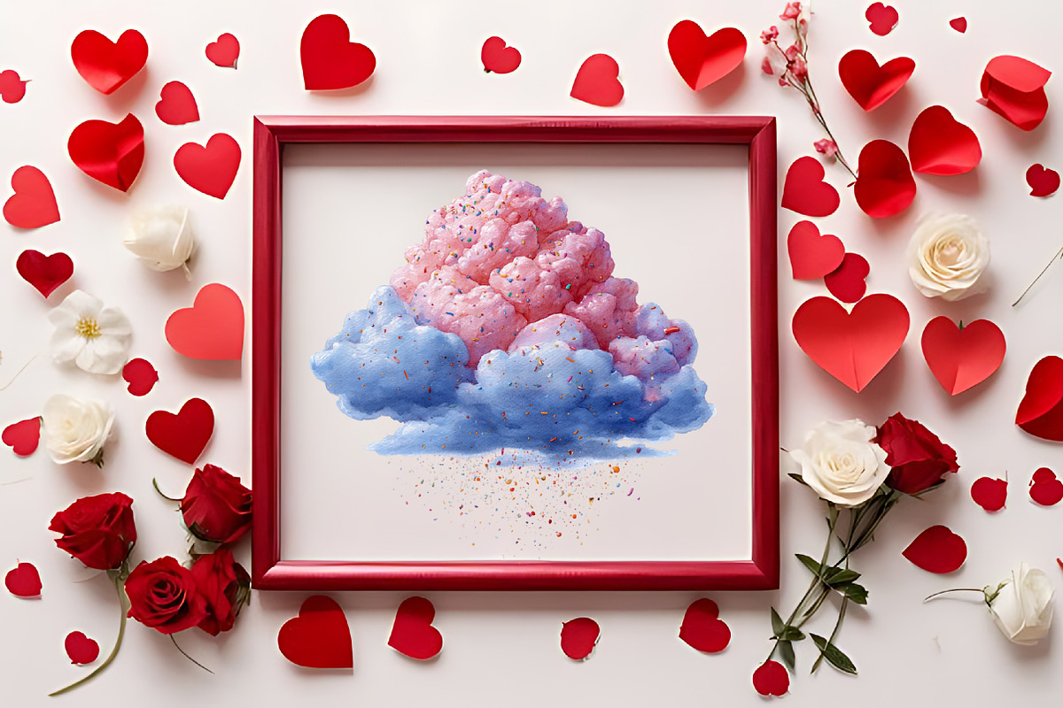 Candy Cloud Love Whimsical Clipart, an Illustration by RobertsArt (Photo 2 of 7)
