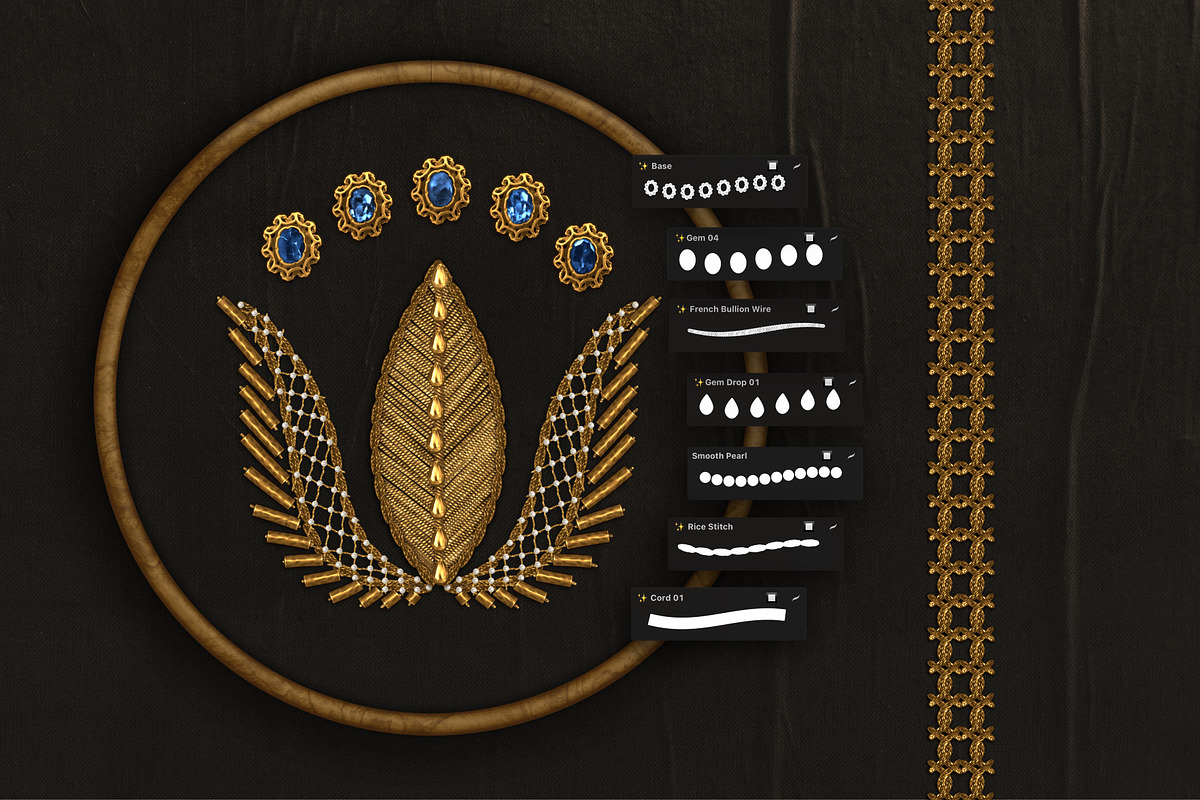 Goldwork Art Box For Procreate, a Brush Add-On by bokettori (Photo 15 of 18)