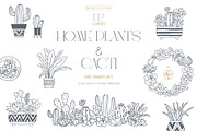 HOME PLANTS AND CACTI LINE ART, an Object Illustration by Kate Art (Thumbnail 1 of 10)