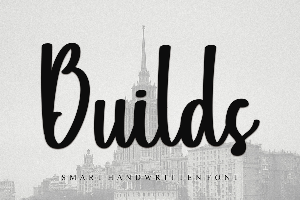 Builds, a Handwritten Font by InermediaSTUDIO (Photo 1 of 8)
