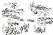 Cows with calves on the farm., an Animal Illustration by ArtOwl (Thumbnail 3 of 3)