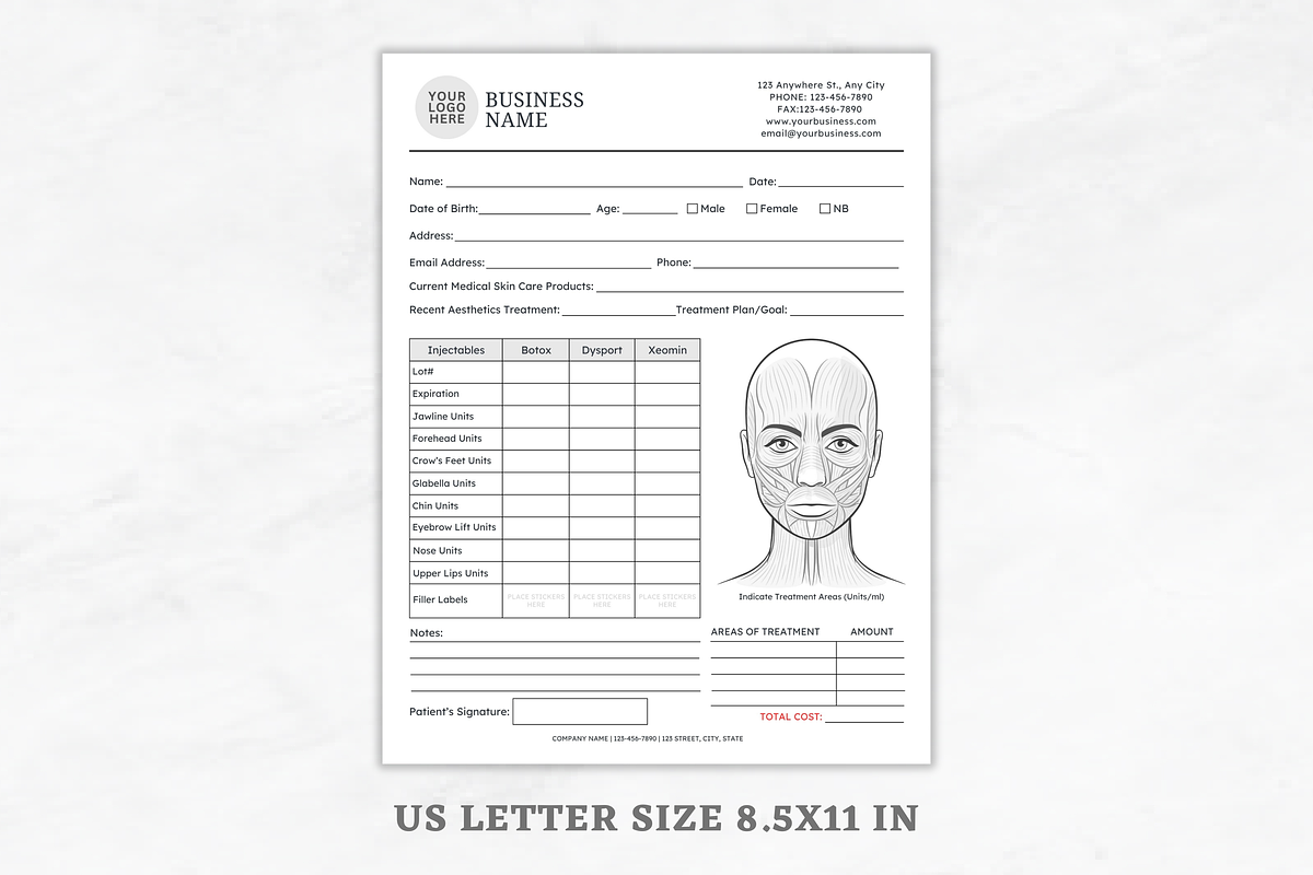 Botox and Dermal Filler Canva Form, a Stationery Template by Coral Beauty (Photo 3 of 4)