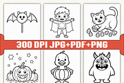 Bold & Easy Cute Halloween Coloring, a Seasonal Illustration by Ink Gallery (Thumbnail 2 of 6)