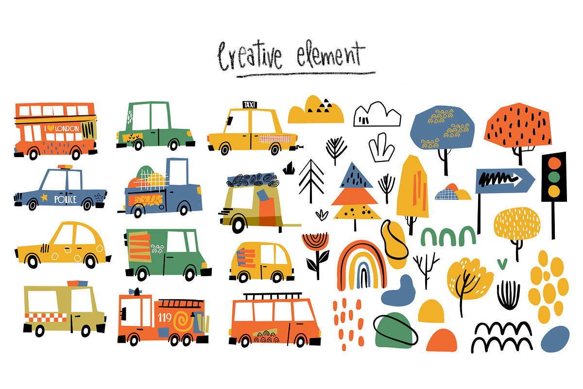 Cars Collection, Vector Clipart, an Illustration by Sumacj (Photo 2 of 9)